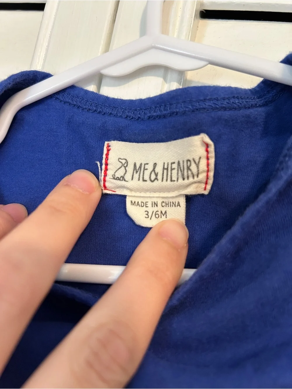 Me & Henry Royal Blue Long Sleeve Baby Onesie 3-6 Months